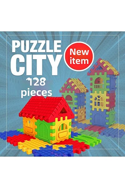 OYUNCAKSAHİLİ مجموعة ألغاز ليغو مكونة من 128 قطعة، أجزاء كبيرة الحجم غير قابلة للكسر، مجموعة ألعاب ملونة بدون شحن