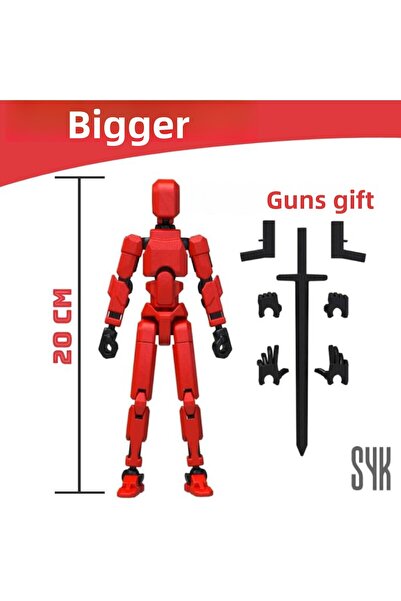 SYK Design (روبوت) 20 لعبة مجسمة متحركة باللون الأحمر/الأسود