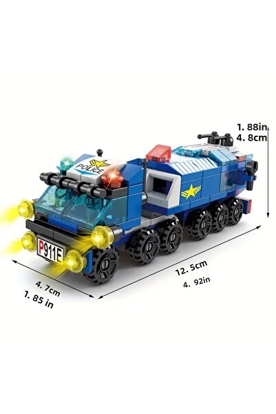 BUILDING BLOCK Police Center 3D Building Blocks - 147 Pieces, 6+ Years Old Police Vehicles Educational Gift Blocks