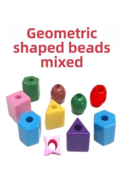 RoseRoi أشكال هندسية تعليمية لمرحلة ما قبل المدرسة خرز متعدد الألوان ونموذج 500 جرام