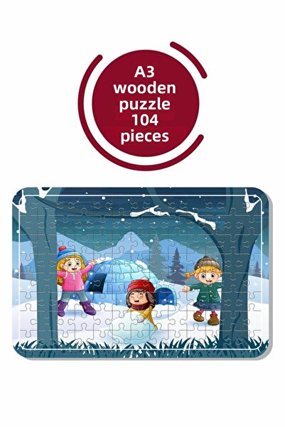 LİPYOS لعبة Snow Game A3 لغز مكون من 104 قطعة، لعبة، منشار