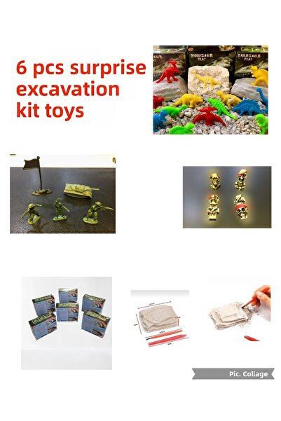 AZİZ OYUNCAK 6 قطع من ألعاب المفاجآت مجموعة علوم التنقيب الأثري