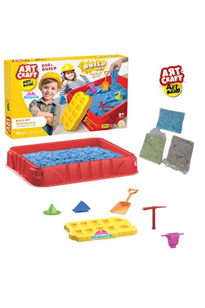 hediyecik Art Sand Construction Materials Kinetic Sand Play Set with Molded P...