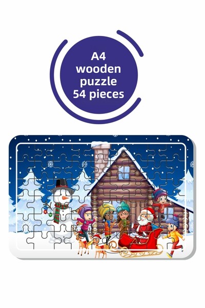 Baskı Atölyesi أحجية سانتا كلوز ورجل الثلج مقاس A4 مكونة من 54 قطعة، لعبة، من...