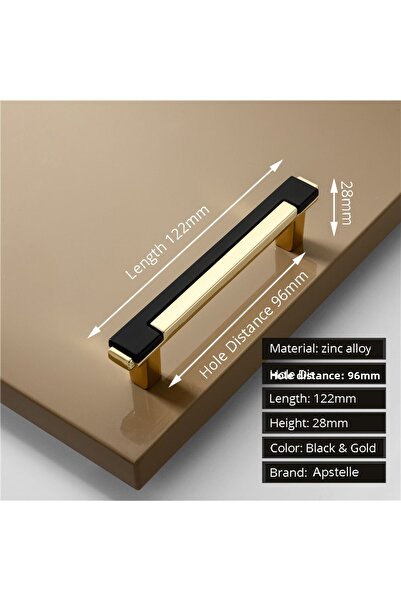 Choice1 مقبض مطبخ عصري من سبائك الزنك باللون الأسود والذهبي مقاس 96 مم، مقابض...