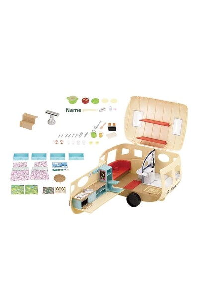 SYLVANIAN FAMILIES مجموعة لعب سيل ذا كارافان - لعبة بيت الدمية، عربة تخييم مح...