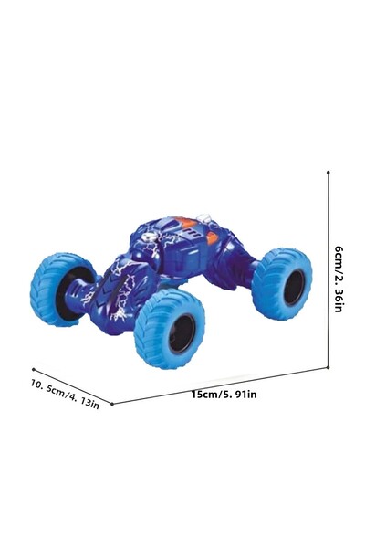 Toyaş Pull Drop Acrobatic Car Bidirectional Pull Drop Plug Car Toy Car Blue