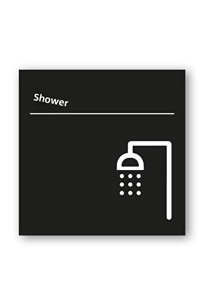 EGESTA الدش - لافتة تحذيرية لباب الحمام / المدخل - أسود