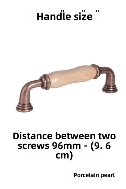 Porcellana Perla (9,6cm)-Porcelain Metal Furniture Handle Kulb Cabinet Bathroom Drawer Kitchen Handle Handle-Sapphire 96Mm-Stk050