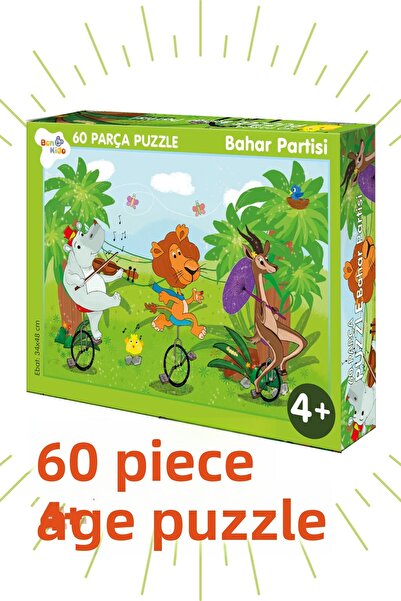 Bonkido 60 Piece Age 4 Puzzle "Spring Party" Puzzle Size 34x48cm