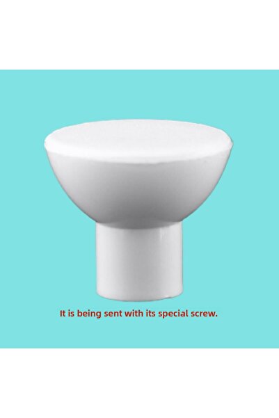 Badem10 Çayralan Πλαστικό Κουμπί Έπιπλα Κουζίνας Συρτάρι Ντουλάπα Κάλυμμα Ντουλάπα Λαβή Λαβή Λευκό 10 τμχ