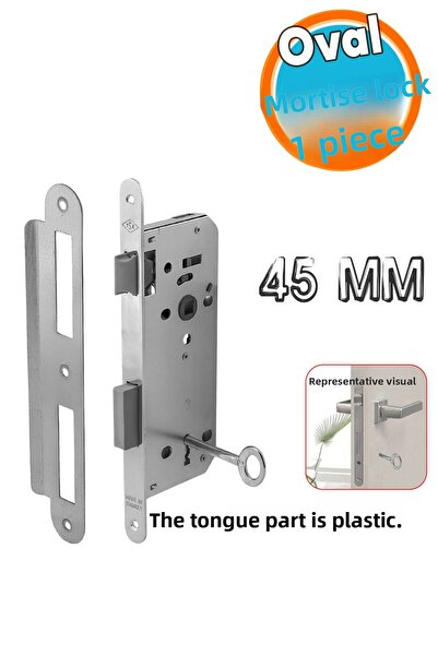 NZB باب الغرفة، باب PVC، باب خشبي، قفل مخفي للحمام، قفل الجسم بدون أسطوانة، بدون برميل، مع مفتاح 45 مم