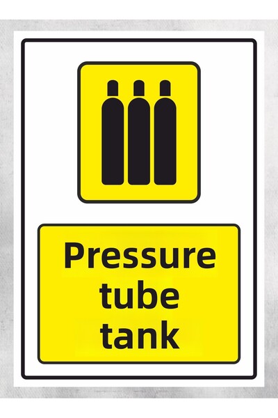 zafrakreklam خزان أنبوب الضغط - لافتة تحذيرية مقاس 24 × 34 سم من البولي كربونات