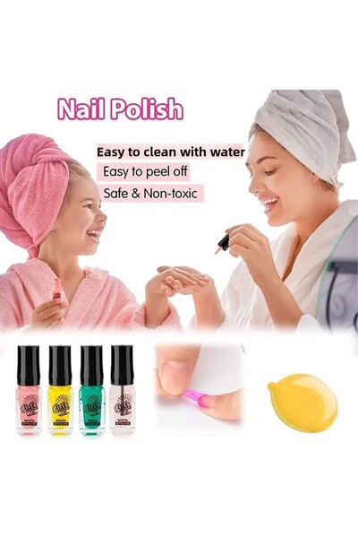 Taimi Sparkling Nail Set for Girls, Includes Stickers, Glitter Polish, Playhouse Toys - 6 to 10 Years