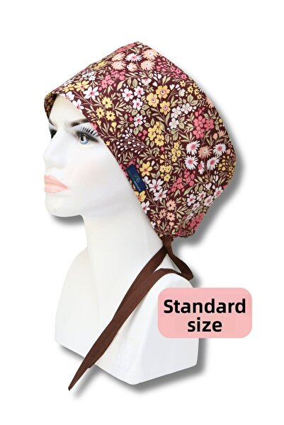 doktorbonem Стандартен размер кафява шапка за хирургични операции с мотив див...