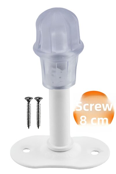 Badem10 مصد معدني أبيض مقاس 8 سم - مقبض خلفي لباب الأثاث، حامل سدادة