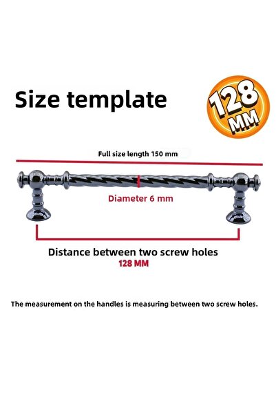 Badem10 Mobilier din metal afumat cu melc (128MM-12.8CM) Mânere pentru dulapuri de bucătărie