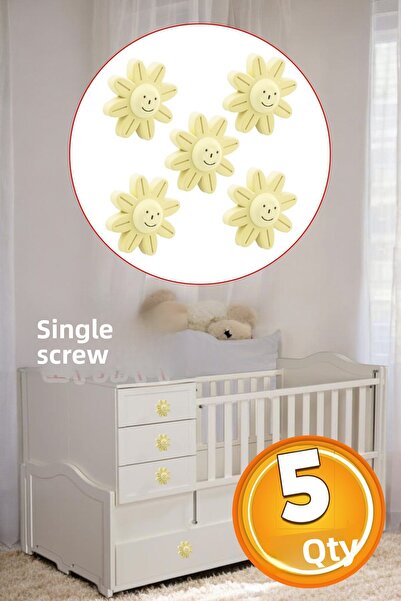 Badem10 Πλαστική κρέμα μαργαρίτας 5 τμχ Παιδικό δωμάτιο Ντουλάπα Ντουλάπα Κάλυμμα Έπιπλα Κουζίνας Συρτάρι