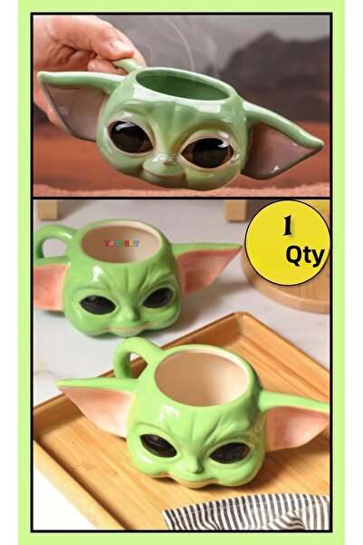 TOYFEST Star Wars Mandalorian The Child Grogu Baby Yoda Figured 3D Porcelain Mug Mug Coffee Cup