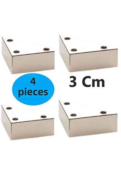 Adilon Triunghi, piramidă Picior de mobilă 3 cm Alb 4 buc