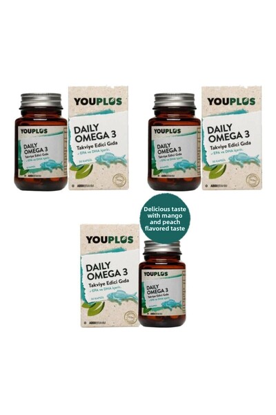 Youplus ديلي أوميجا 3 30 كبسولة مكملة غذائية - 3 قطع