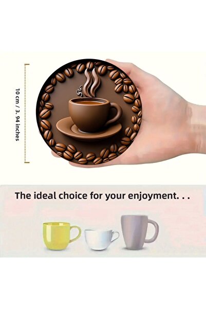 kutuTR 🟤   Special Design for Coffee Enthusiasts – Set of 6 Mdf Coasters ☕️   Brd-024