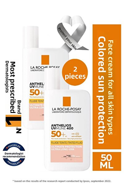 La Roche Posay Anthelios Uvmune Fluid SPF+50 High Protection Colored Face Sun...