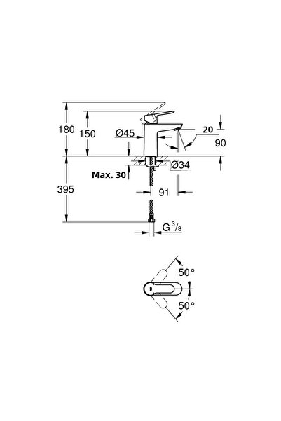 Grohe 23330000 S Size Bauedge Single Handle Sink Faucet