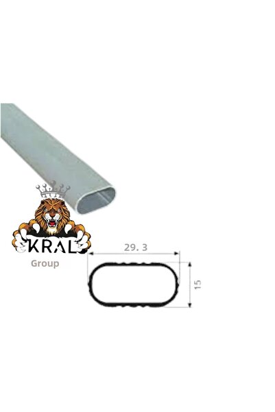 kral hırdavat UMUT ÇALIK Dimensiune personalizată, tub oval din aluminiu de 85 cm pentru agățat în dulap, livrat cu 2 șuruburi cu flanșă.