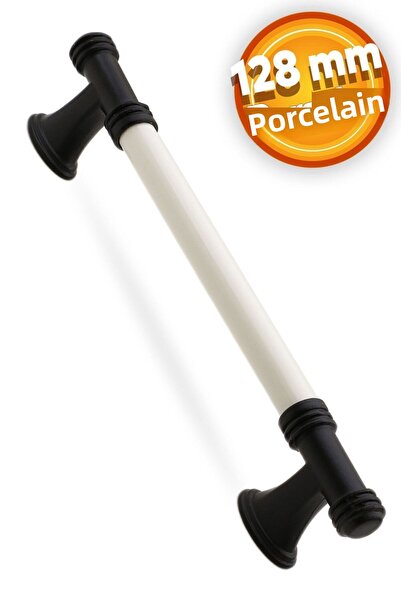 Badem10 Enspel (PREMIUM) Mobilier din porțelan Dulap cu sertar pentru bucătărie (128 MM-12,8 CM) Mâner alb negru mat