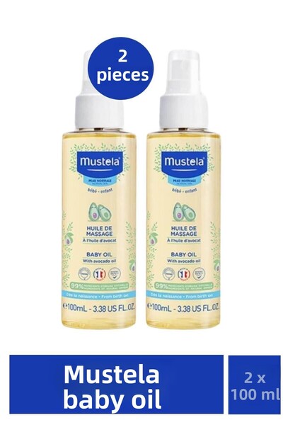 Mustela زيت الأطفال 100 مل قطعتين