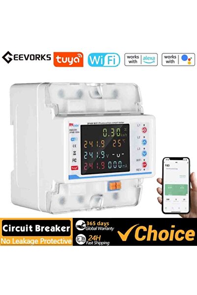 Choice قاطع دائرة ذكي Tuya WiFi مانع للتسرب، واقي إعادة الإغلاق التلقائي، عدا...