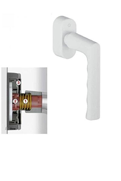 Hoppe مقبض نافذة سيكو فورتي باللون الأبيض