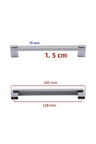 Badem10 Suport pentru sertar de bucătărie din metal cromat de 128 mm