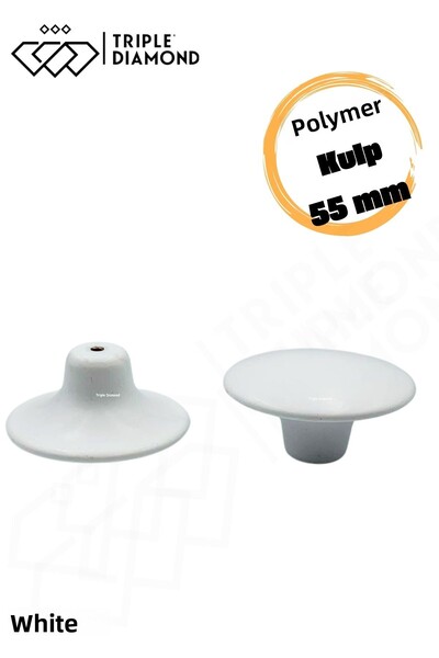 Triple Diamond Polymer Button White Furniture Drawer Kitchen Handles Cabinet Handle Cabinet Handle (10 Pieces)