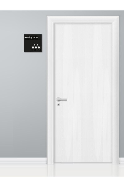 EGESTA Meeting Room - Hall Door / Corridor Warning Direction Sign - Black