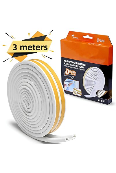 Badem10 3X2=6 Meters White Cold Insulation Door Window Tape - Adhesive Wick Rubber Tapes