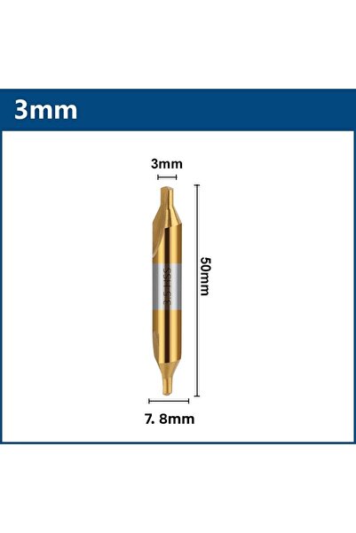 Choice مثقاب مركزي XCAN HSS مقاس 3.0 مم، بتة غاطسة بزاوية 60 درجة، بتة مركزية...