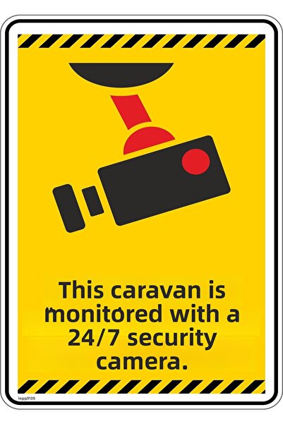 isgtabelam 15×20 سم/قطعتان/ ديكوتا/ هذا الكرفان يُراقب بواسطة كاميرا أمنية عل...