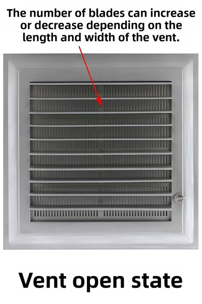 Badem10 Grille Bathroom Wc Toilet Vent Plastic Shutter Gray 35X55 cm
