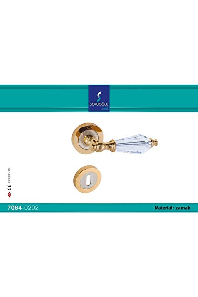 İyem Elmas Gold Albifirin Satin - Mâner de ușă cu rozetă de lux din Zamak (WC-Baie)