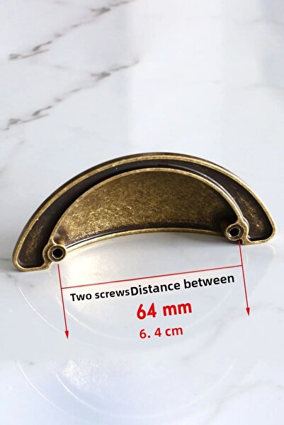 NUBLADO Sail Mussel Bag Dish 64 mm Button Antique Yellow Furniture Kitchen Cabinet Handle Handle Handles.