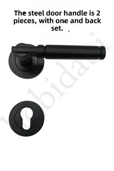 HOBİDABİ Mâner de ușă din oțel 2 buc. Mâner de ușă exterior Yale Verda negru cu rozetă față și spate