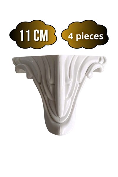 DSYapıAksesuar Picior din plastic cu model Lükens, 11 cm, pentru mobilier, masă și dulap (ALB) (11 CM) (4 BUC.)