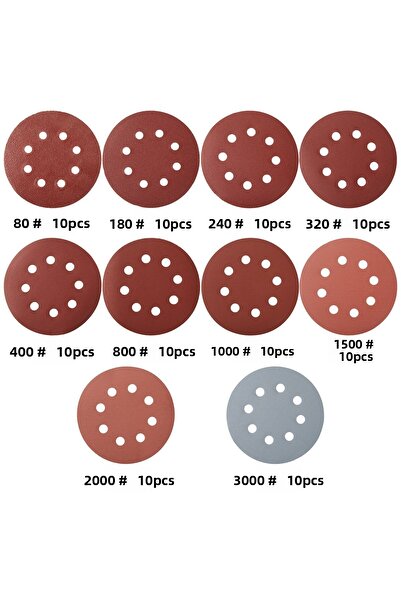 Choice 100 قطعة 80-3000 100 قطعة 125 مم أقراص صنفرة دائرية الشكل ورق صنفرة حل...