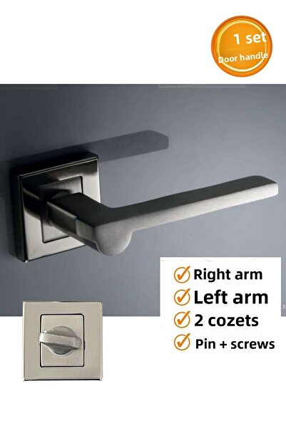 Sofuoğlu Zara Model din oțel inoxidabil nichel culoare satinată pătrată pentru mânerul ușii WC / uși WC