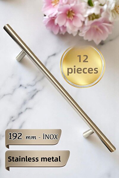 GLASWEN 12 bucăți mâner inox 192 mm mâner mobilă dulap bucătărie sertar ușă dulap mâner metalic