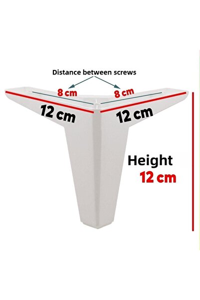 Badem10 Cedar Luxury Furniture Sofa Coffee Table Base Tv Unit Armchair Leg White 12 cm Legs (4 Pcs)