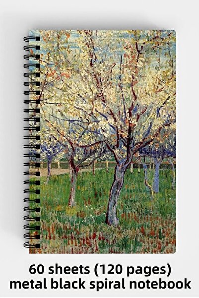 Anime Marketi Van Gogh Set of 4 Spiral Notebooks - Blooming Series - Unlined - 60 Sheets A5 Size