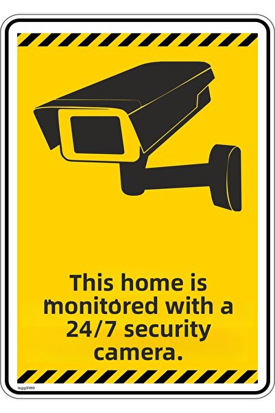 isgtabelam 25x35 سم/ملصق مضيء/يتم مراقبة هذا المنزل بواسطة كاميرا أمنية على م...